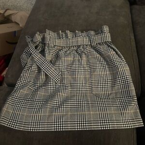 Forever 21 Black and White Plaid Mini Skirt